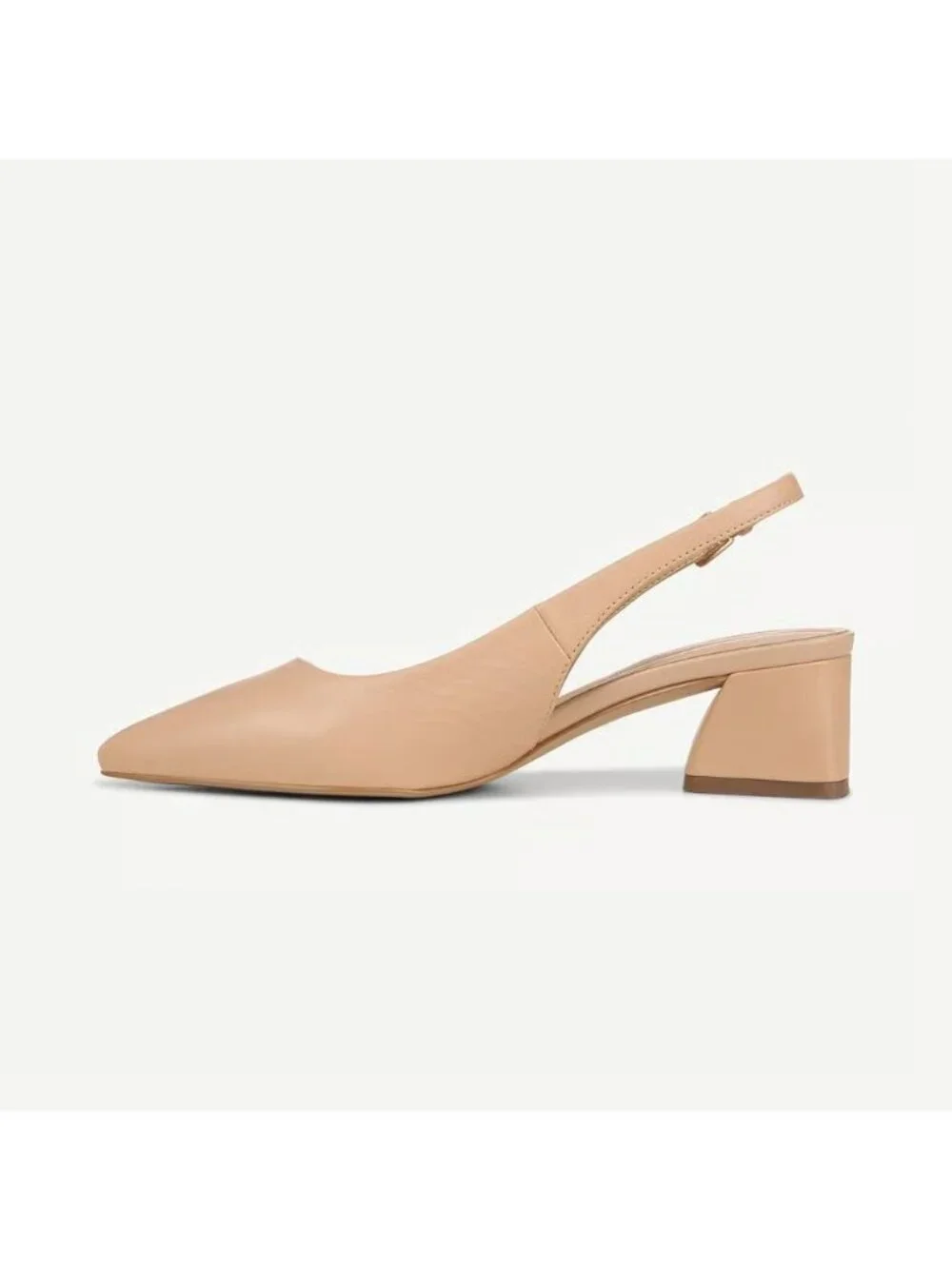 Franco Sarto Womens Racer Slingback Leather Shoes Beige Size 8M Defected